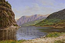 The Seashore Of Sognefjorden - oil, canvas