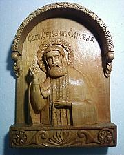 Saint Seraphim, The Wonderworker - wood carving