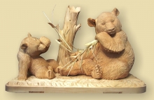 Panda Bears - Bogorodskoe wood carving