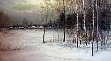 Here Is My Village. Omsk region, Russia - oil, canvas