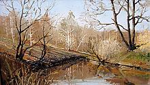 The Om River. Verhovye - oil, canvas
