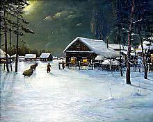 Christmas Eve Night - oil, canvas