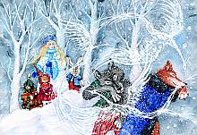 Snow Maiden - illustration: paper, watercolors, gouache