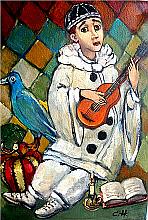 Pierrot - oil, canvas