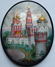 Novodevichiy Monastery - a box, Fedoskino lacquer painting technique