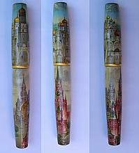 The Moscow Kremlin - ball pen, Fedoskino lacquer painting technique