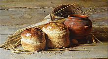 Still Life With Bread - oil, canvas