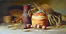 Still Life With Bread - oil, canvas