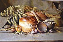 Still Life With Bread - oil, canvas