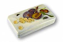 Trompe loeil - business card holder, Fedoskino miniature lacquer painting