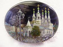 Church Of Nativity Of Gods Mother In Putinki - box, Fedoskino lacquer painting technique