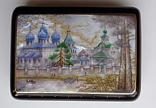 Antonievo-Siysky Monastery - box, Fedoskino lacquer painting technique