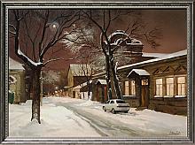 Winter Evening. Krasnodar - oil, canvas