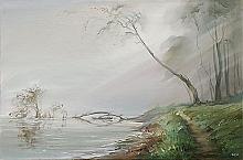 Morning At The Lake - oil, canvas