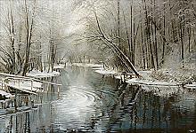 Lake Blue. Winter - oil, canvas