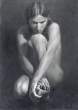 A Figure With Hands Crossed - paper, pencil