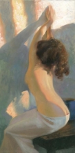 Model On The Table - oil, canvas