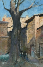 An Old Kharkov Courtyard - oil, canvas