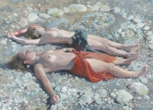 At The Beach - oil, canvas