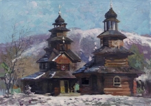 Church In The Monastery In The Village Dora - oil, canvas