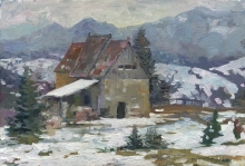 Gutsul Village Of Yablunitsa - oil, canvas