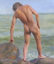 Male Nude - oil, canvas