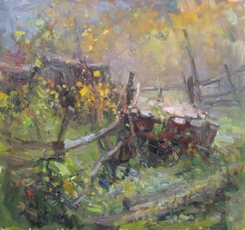 Abadnoned Barns - oil, canvas