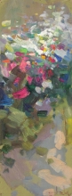 Summer. Garden - oil, cardboard