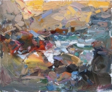 The Rocky Shore - oil, canvas