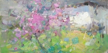 Spring In Krasnokamenka - oil, cardboard