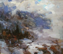 On The Slopes Of The Pass Chuchuhur - oil, canvas