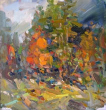 Autumn In Uzunkol - oil, canvas on hardboard
