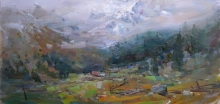 Overcast Morning - oil, canvas on hardboard