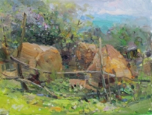 Haystacks In Borgustan - oil, canvas