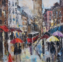 Rainy Day In Paris - oil, canvas