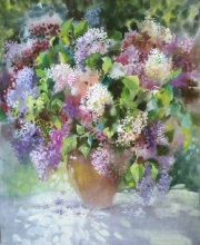 Bouquet Of Lilac - watercolor, gouache