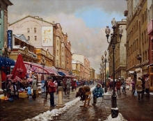 Arbat - oil, canvas