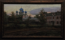 View Of Bogoyavlensky Monastery - carton, pastel, gouache, acrylic