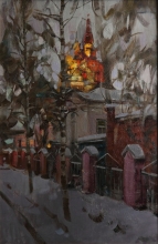 Kadashevskaya Sloboda - carton, pastel, gouache, acrylic