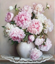 Bouquet Of Peonies - oil, canvas