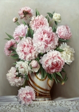 Bouquet Of Peonies - oil, canvas