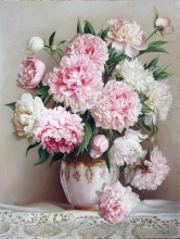 Bouquet Of Peonies - oil, canvas