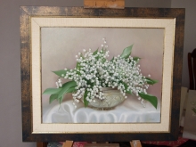 Lily-of-the-valley In A Crystal Vase - oil, canvas