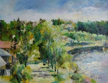 Nizhnyaya Tura. Regional Power Station - oil, canvas