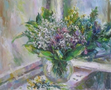 Bouquet Of May Lilies - oil, canvas