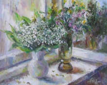 The Day Of may Lilies - oil, canavs