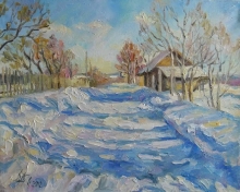 Winter Day - oil, canvas