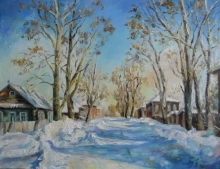 Frosty Day In Solikamsk - oil, canvas