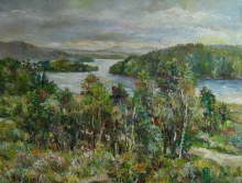 Nizhneturinsky Pond - oil, canvas