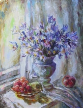 Lilies-of-the-valley On The Window-sill - oil, canvas